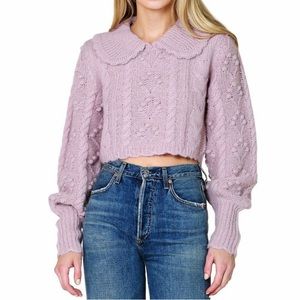 LoveShackFancy Berget Cropped Sweater